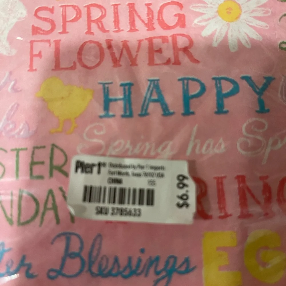 Pier 1 Pink and Yellow Easter Bunny Rabbit Napkins